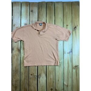 Tommy Bahama Shirt Mens Large Orange Short Sleeve Collared Polo Silk Blend Adult